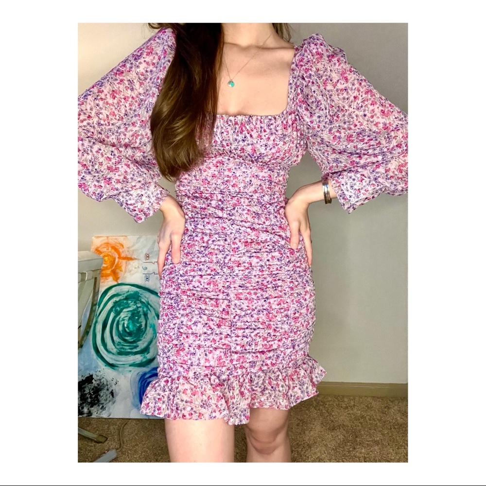 🌸 NWT Zara Ruched Floral Print Dress 🌸